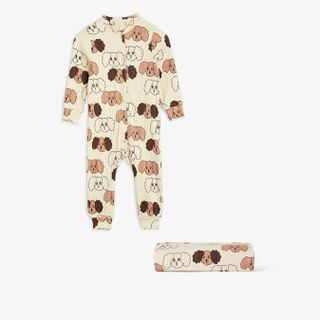 Fluffy Dog Baby Set med Filt