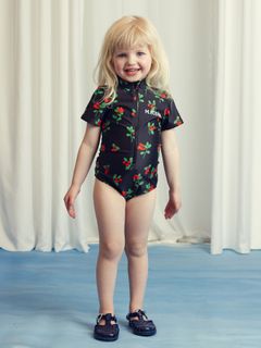 Lingonberries Short Sleeve Swimsuit