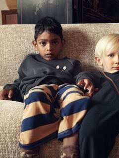 Block stripe trousers