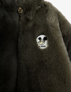Ritzratz patch faux fur jacket