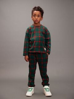 Plaid fleece long sleeve top