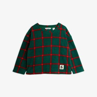 Plaid fleece long sleeve top