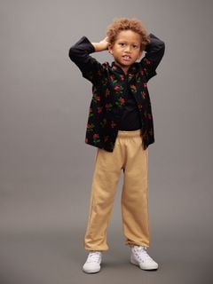 Lingonberries woven short sleeve shirt