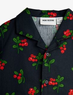 Lingonberries woven short sleeve shirt