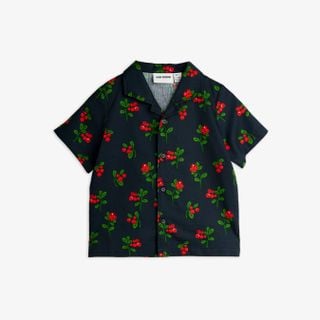 Lingonberries woven short sleeve shirt