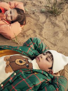 Bear intarsia knit sweater