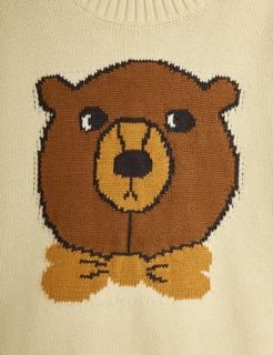 Bear intarsia knit sweater