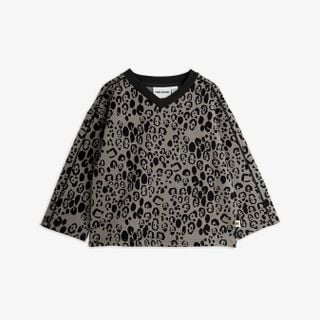 Leopard brushed long sleeve top