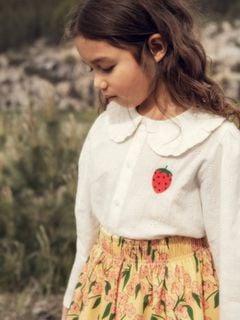 Strawberry schiffli blouse