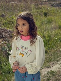 Cat balloon sleeve top