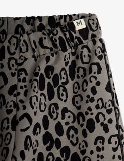 Leopard brushed jersey trousers