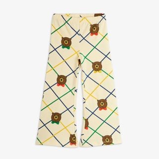 Bear check flared trousers