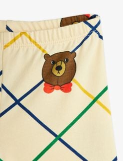 Bear check flared trousers