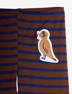 Stripe bird patch leggings