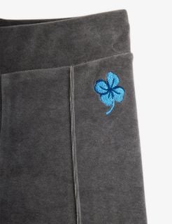 Clover velour flared trousers