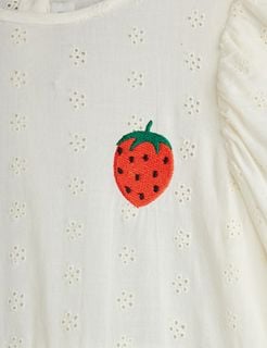 Strawberry schiffli woven dress