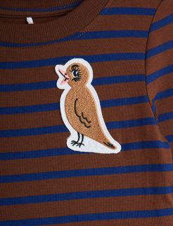 Stripe bird patch dress