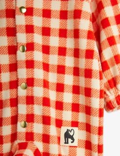 Gingham fleece overall baby