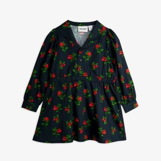 Lingonberries woven long sleeve dress