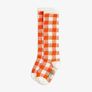 Gingham knee-high sock