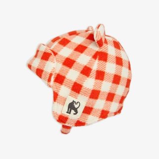 Gingham fleece hat
