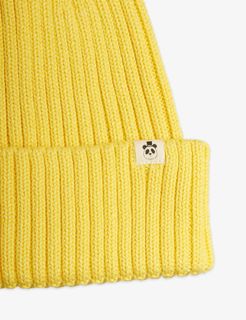 Knitted rib fold up hat