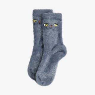 Cat face fluffy socks
