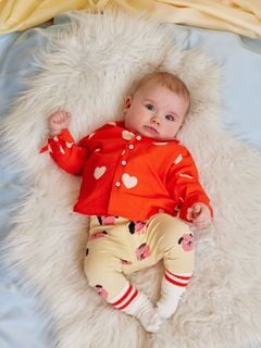 Hearts Woven Long Sleeve Shirt