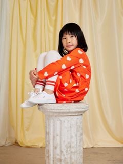 Hearts Woven Long Sleeve Dress