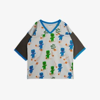 Aliens Print V-neck T-Shirt