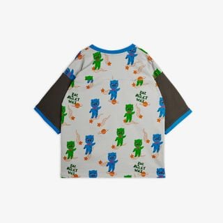 Aliens Print V-neck T-Shirt