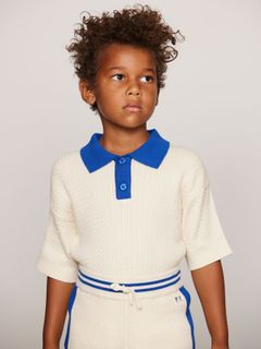 Cable Knit Polo Shirt