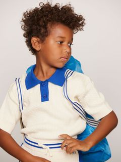 Cable Knit Polo Shirt