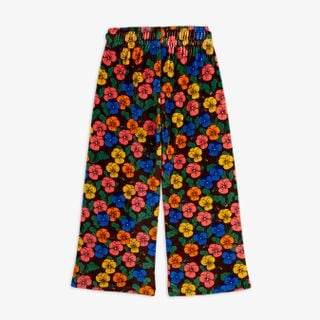 Velour trousers featuring a colorful Violas floral print and an elasticated waistband.