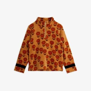 Spaceflower velour zip top