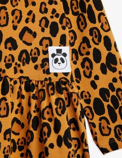 Basic Leopard Long Sleeve Dress