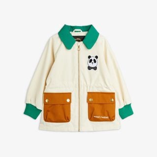 Children's spring jacket with Panda patch made from recycled polyester and organic cotton.