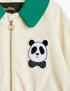 Children's spring jacket with Panda patch made from recycled polyester and organic cotton.