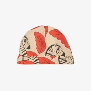 Zebra Baby Beanie Red