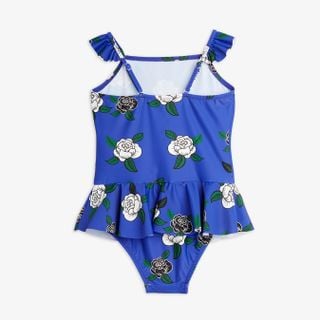Rose UV Swimsuit With Skirt Blue