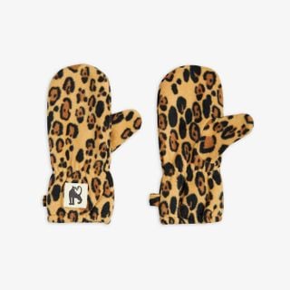 Leopard Fleece Mittens