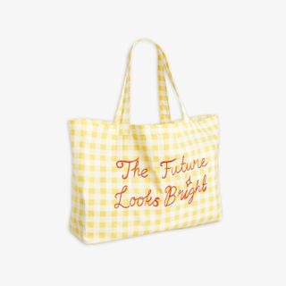 Gingham Check Beach Bag