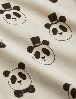 Panda Raglan Långärmad T-shirt Offwhite