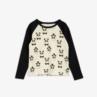 Panda Raglan Långärmad T-shirt Offwhite