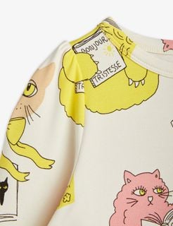 Reading Cats Long Sleeve Dress