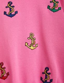 Anchor Embroidered Sweatshirt Pink