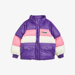 Zipper Sleeve Puffer Jacket Purple