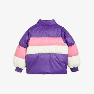 Zipper Sleeve Puffer Jacket Purple