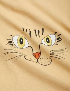 Cat Face Långärmad T-Shirt