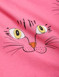 Cat Face Långärmad T-Shirt